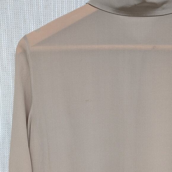 T ALEXANDER WANG 100% Silk Tan Long Sleeve Button Down Mini Shirt Dress, size S - Picture 4 of 6
